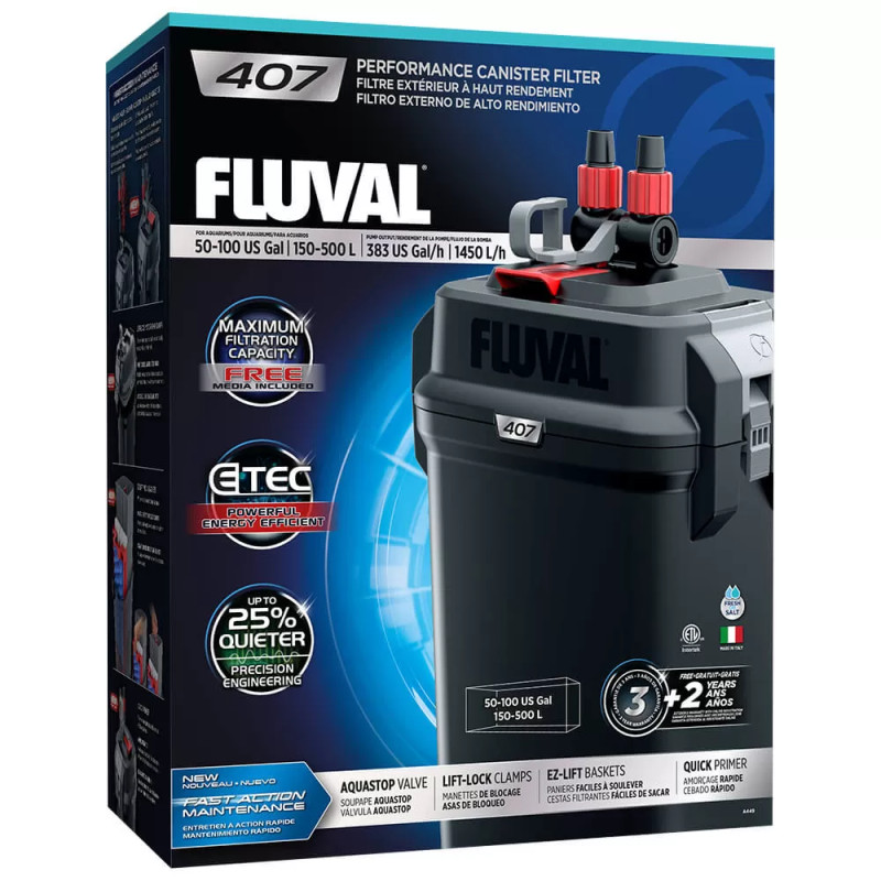 Fluval 407 Performance - външен филтър с дебит 1450 л/ч