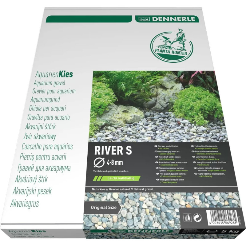 Dennerle Natural gravel Plantahunter River 4-8mm / 8-12mm, 5 kg