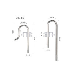ZRDR Stainless Steel Lily Pipe Inlet & Outlet Set - Комплект стоманени тръби за външни филтри
