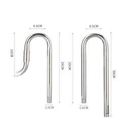 ZRDR Stainless Steel Lily Pipe Inlet & Outlet Set - Комплект стоманени тръби за външни филтри